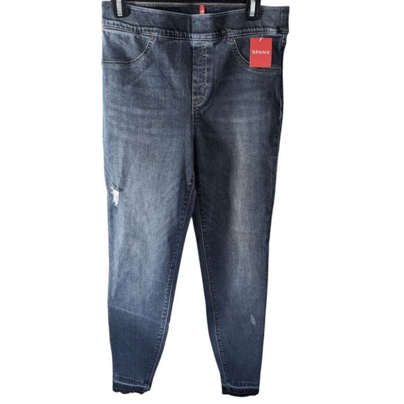NWT SPANX Distressed Skinny Jeans Size Large - Picture 2 of 4